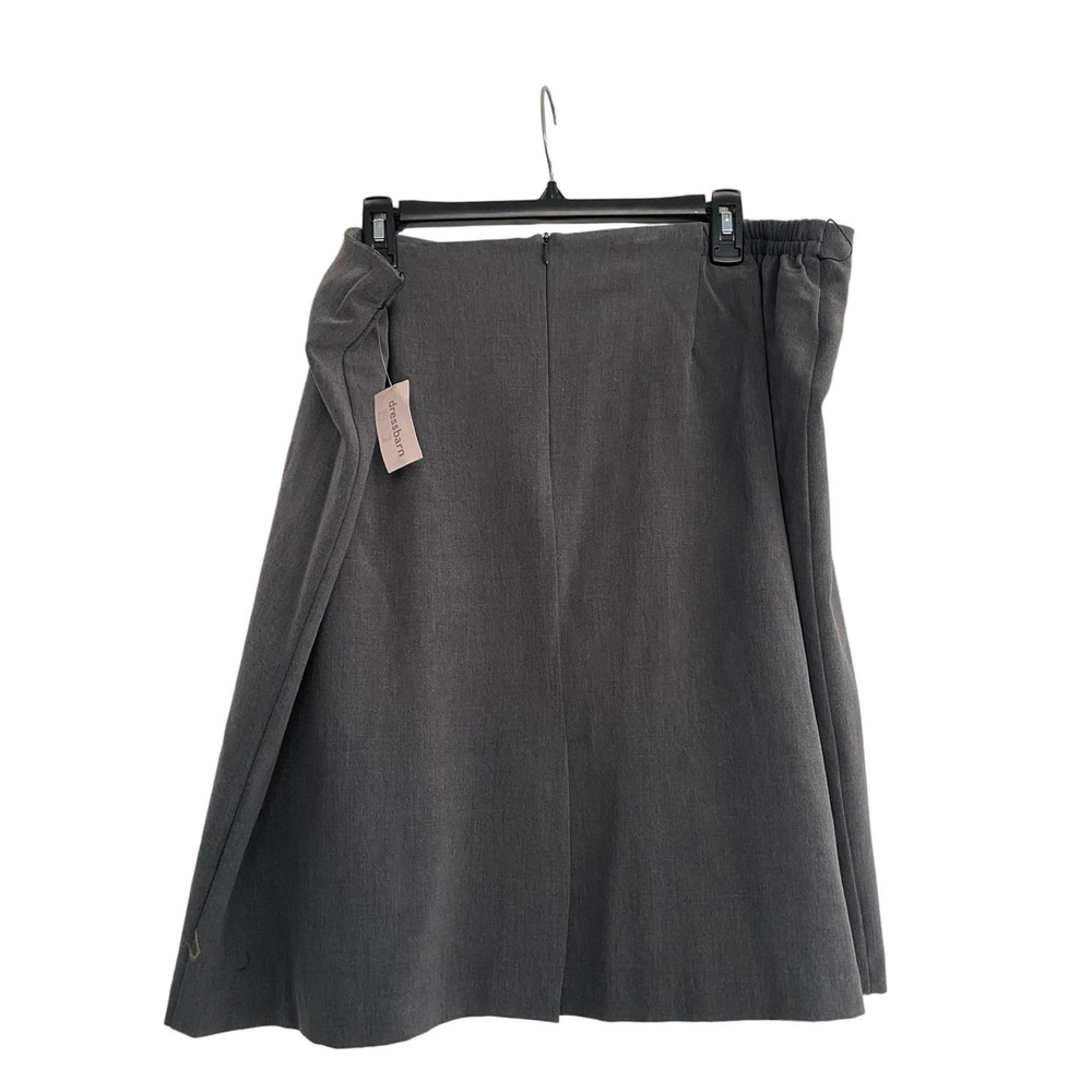 NWT Dressbarn Women's Size 22W Skirt Gray Zipper Elastic Pleats Polyester Blend